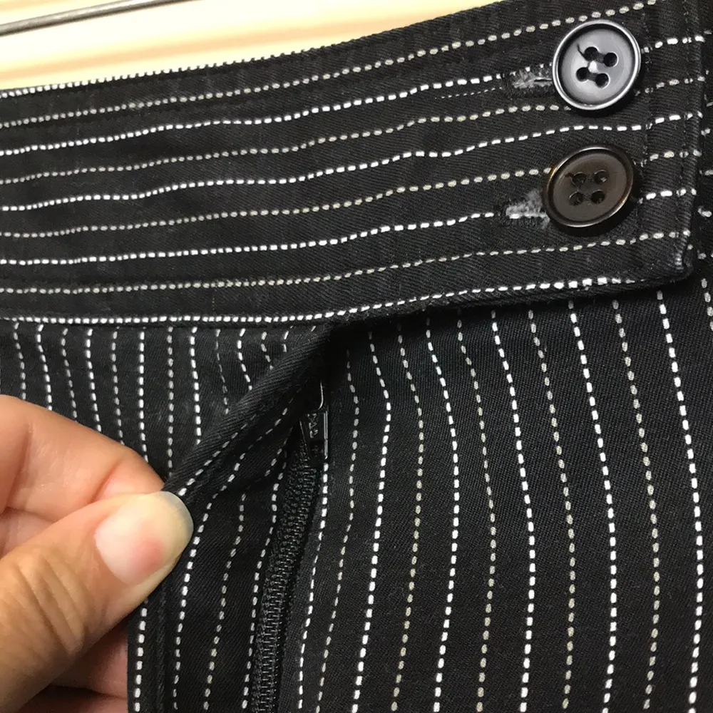 Lane Bryant Women’s Pinstripe Black White Taupe Capri Dress Pants - Image 6