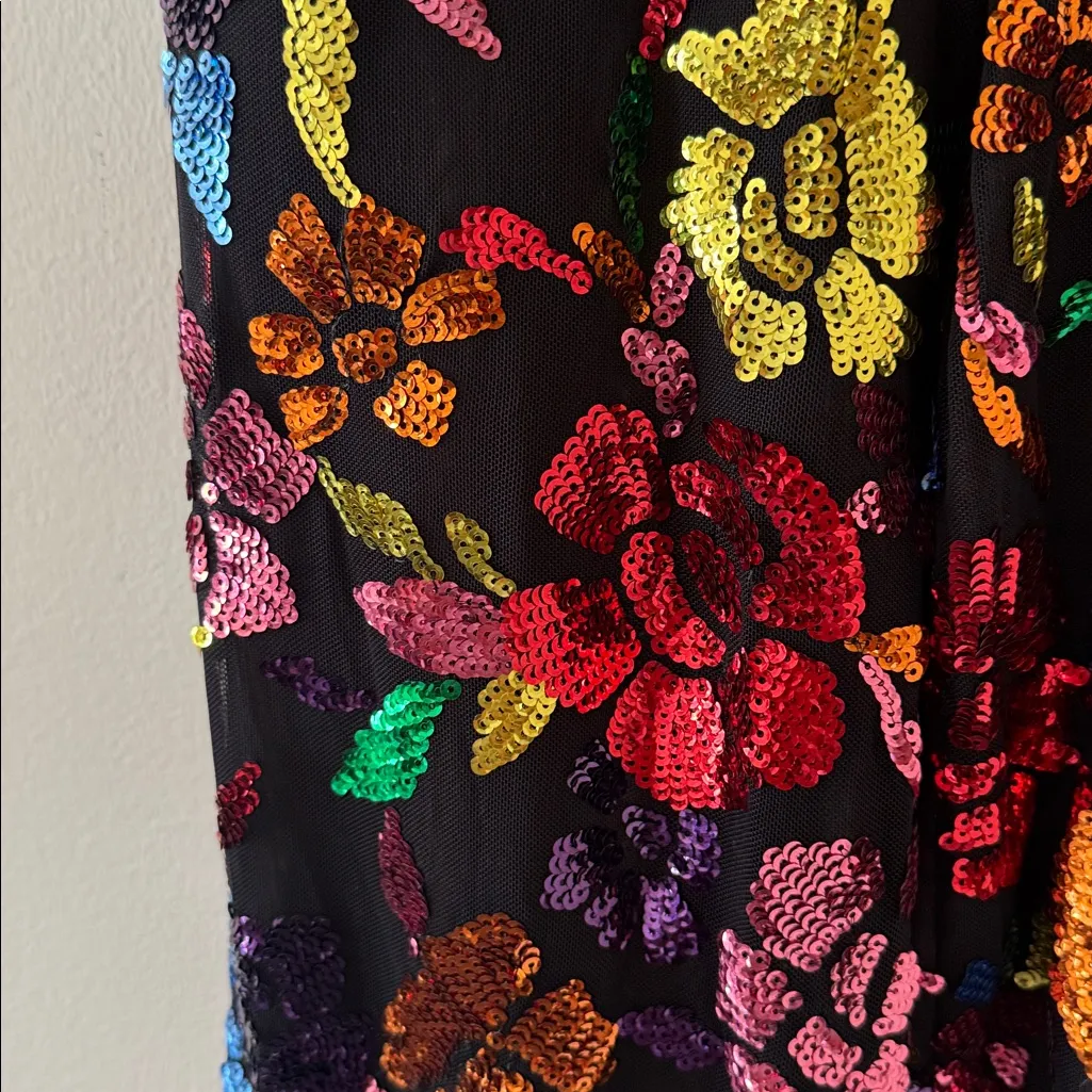 DRESS THE POPULATION Preston Rose Sequin Jumpsuit BlackMulti,BRANDNEW, SMALL$388 - Image 9