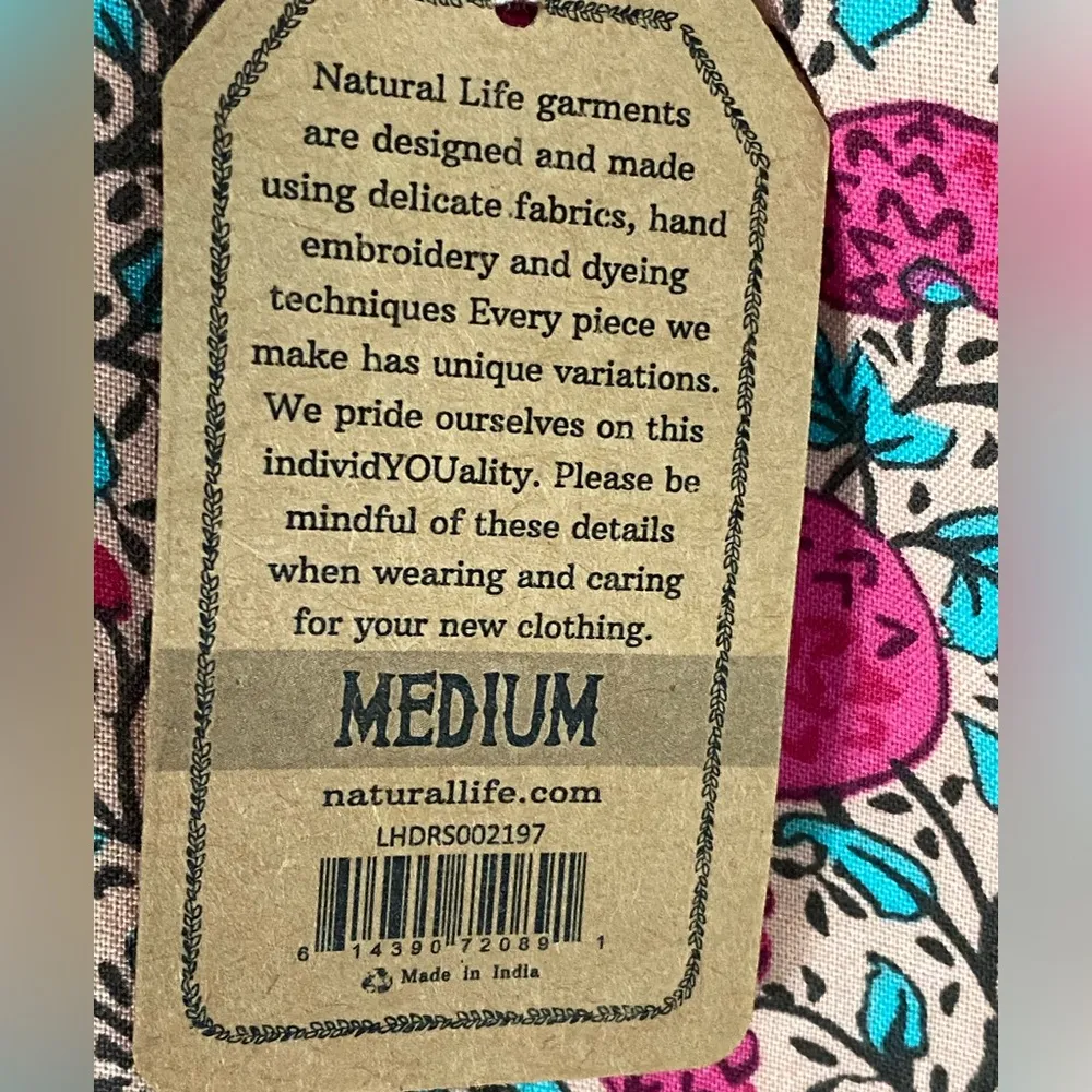 Natural Life  NWT Anna Mini Dress - Pink Puff Floral Sz M - NEW Boho Flowy - Image 9