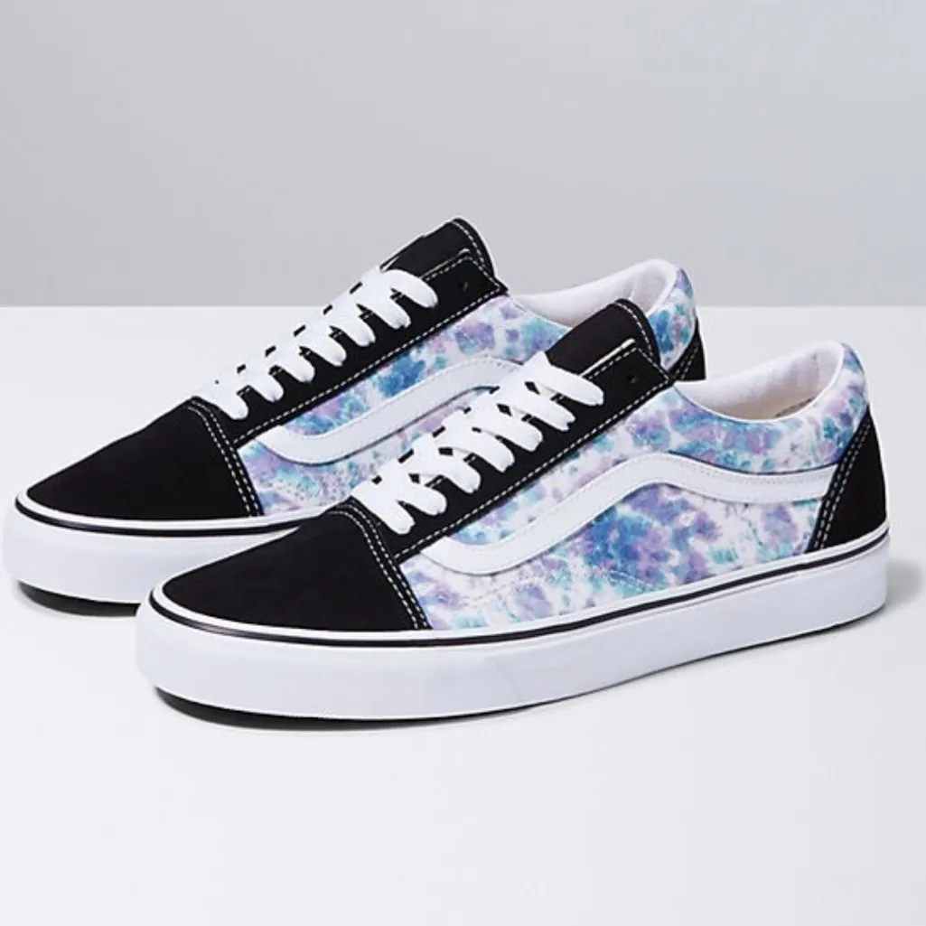 Like New VANS Old Skool Over Sneakers English Tie Dye Black Multi Size 11.5 - Image 2