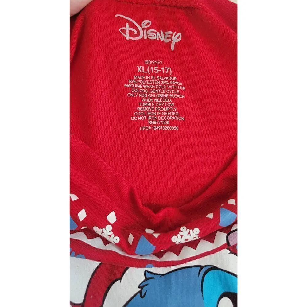 Stitch Juniors' Merry Stitchmas Holiday Licensed Graphic T-Shirt Sz XL (15-17) - Image 5