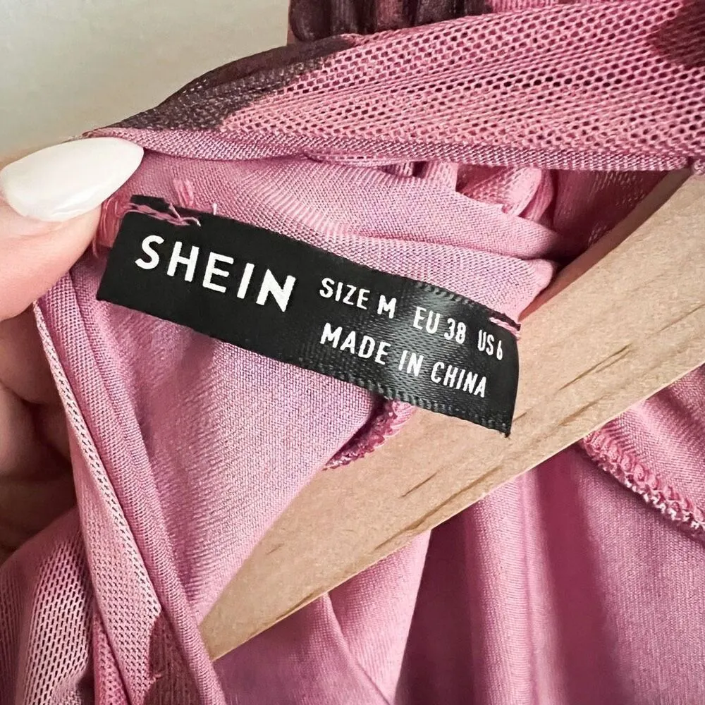 Shein Firerie Women's Vintage Floral Print Bodycon Dress With Ruffle Hem And Belt - Image 9