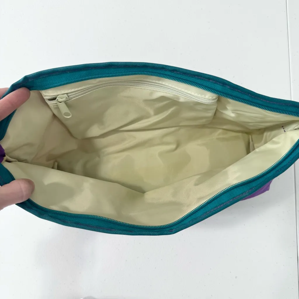 Vintage 80’s/90’s “Contents” Purple and Teal Confetti Retro Travel Makeup Bag - Image 5