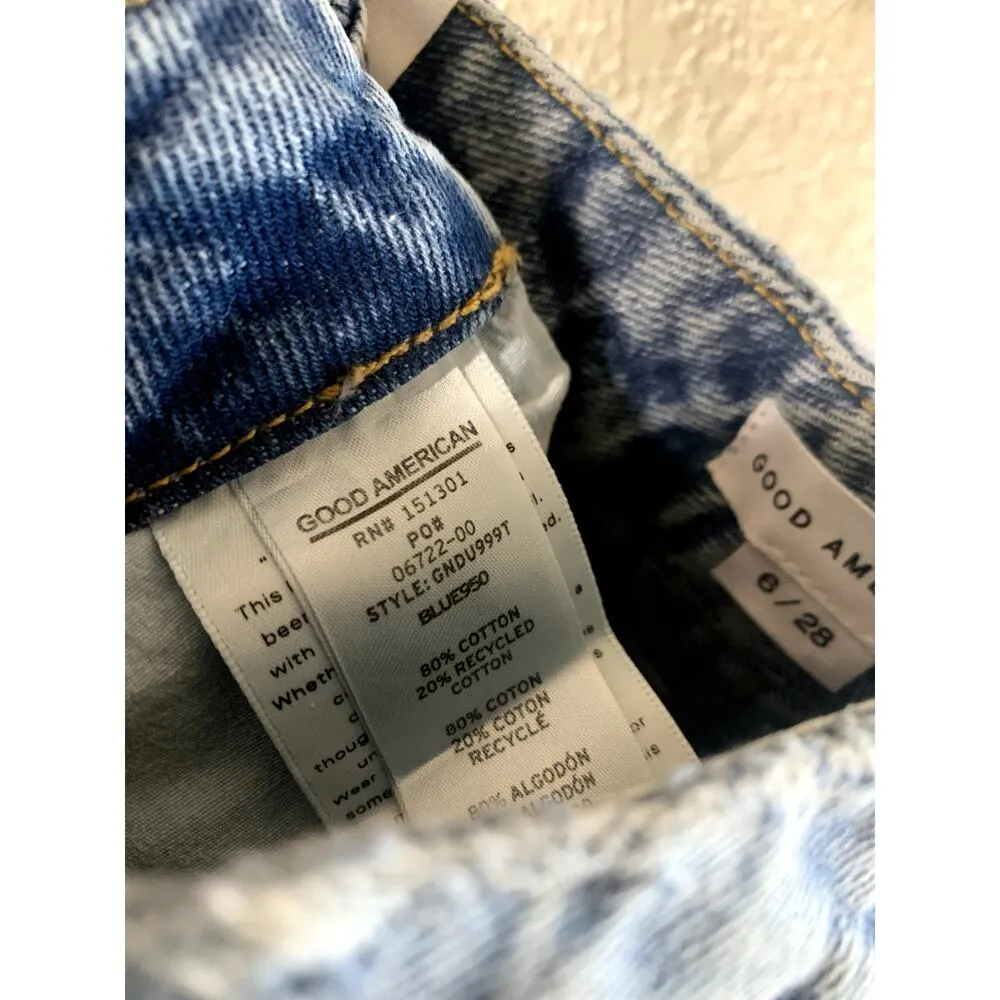 Good American '90s Duster Straight Leg Jeans In Blue950 6/28 NWT - Image 9