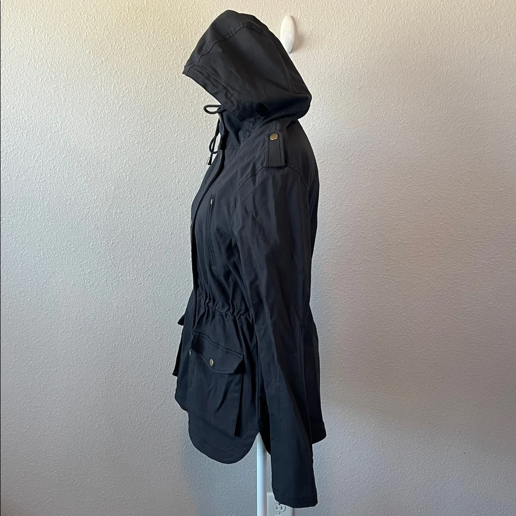 Eden Society Holly Contrast Hooded Cargo Jacket Dark Gray Size Small - Image 4