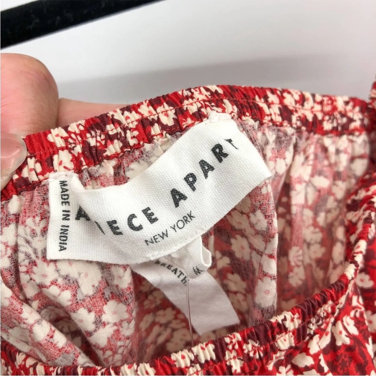 Apiece Apart Gali Shirred Puffed Sleeve Square Neckline Floral Crop Top NEW Med - Image 4