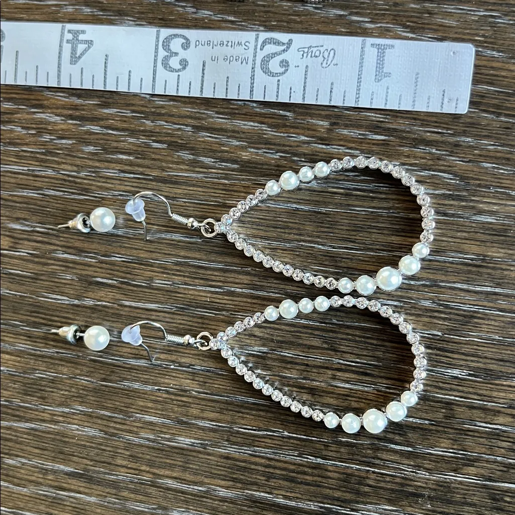 NEW Faux pearls and rhinestones Statement Jewelry Set of 3 pieces - Image 7