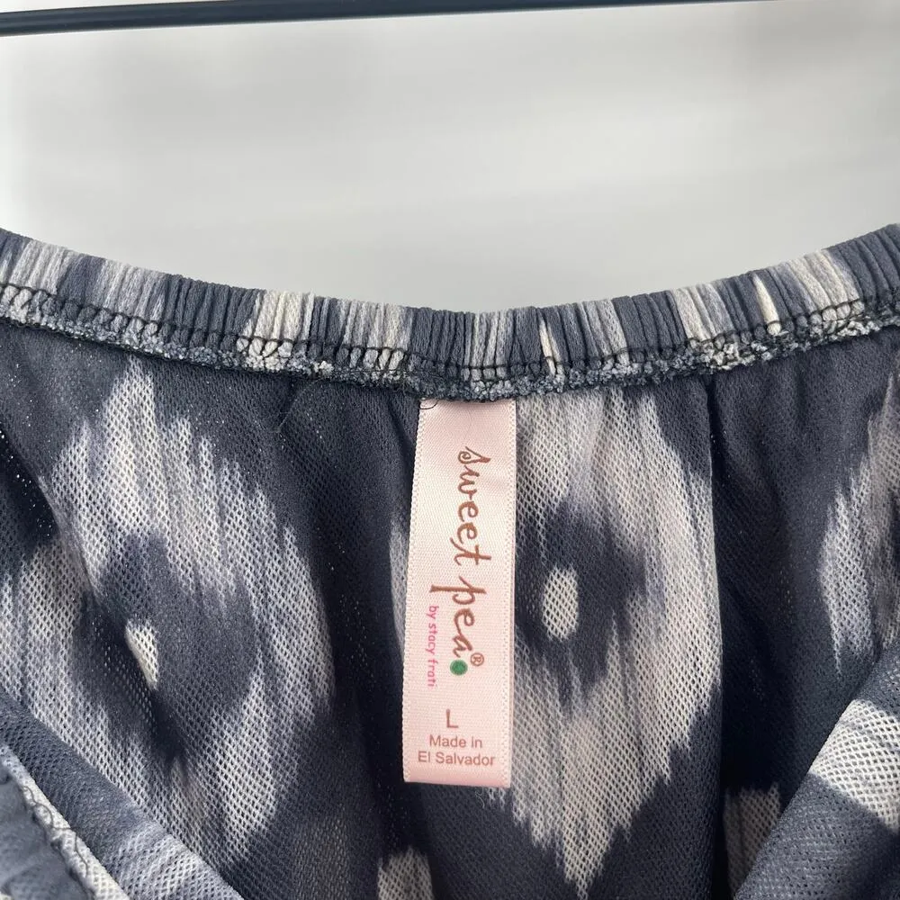 SWEET PEA Dress Size Large Maxi Long Y2000s 2K Strapless Gray Lightweight Ruffle - Image 3