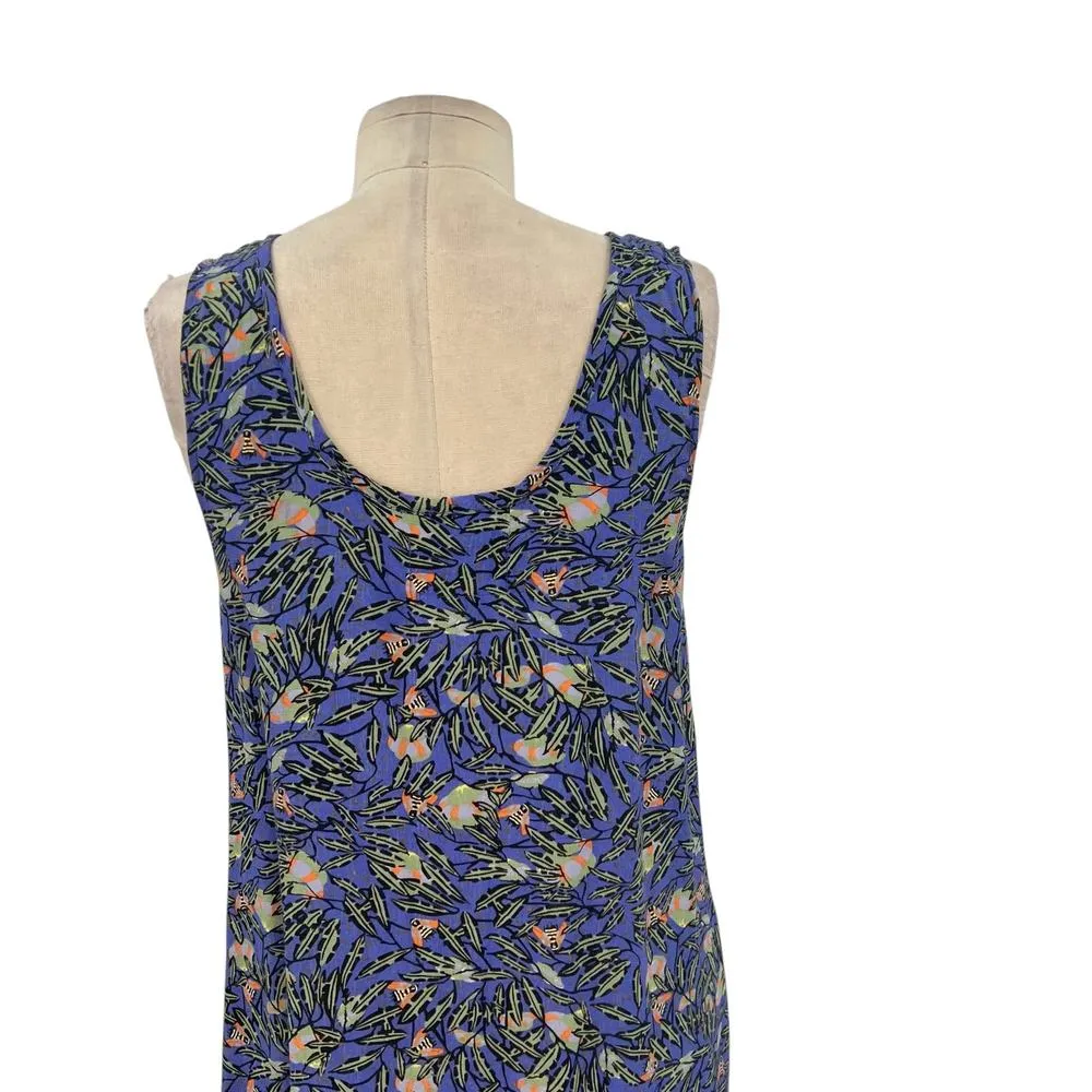 Flax‎ Bumblebee Sleeveless Maxi Dress Purple Green Palm Print Size Petite XS - Image 10