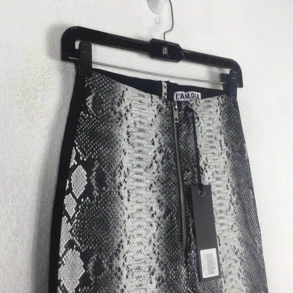 NWT I.AM.GIA Hendrix Faux Leather Snakeskin Zipper Trouser Pants XS - Image 9