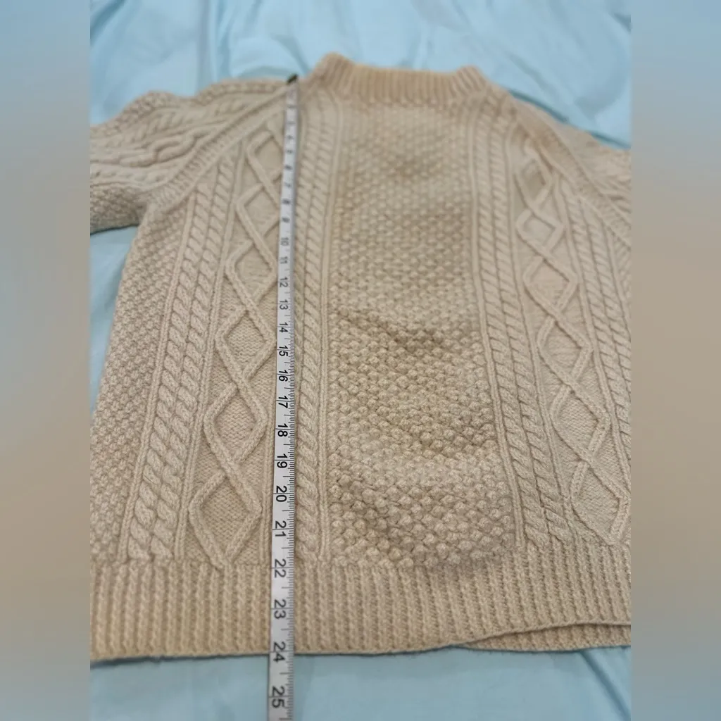Vintage Traditional Irish Cable Knit Thick Wool Pullover Sweater Hand Made. - Image 4