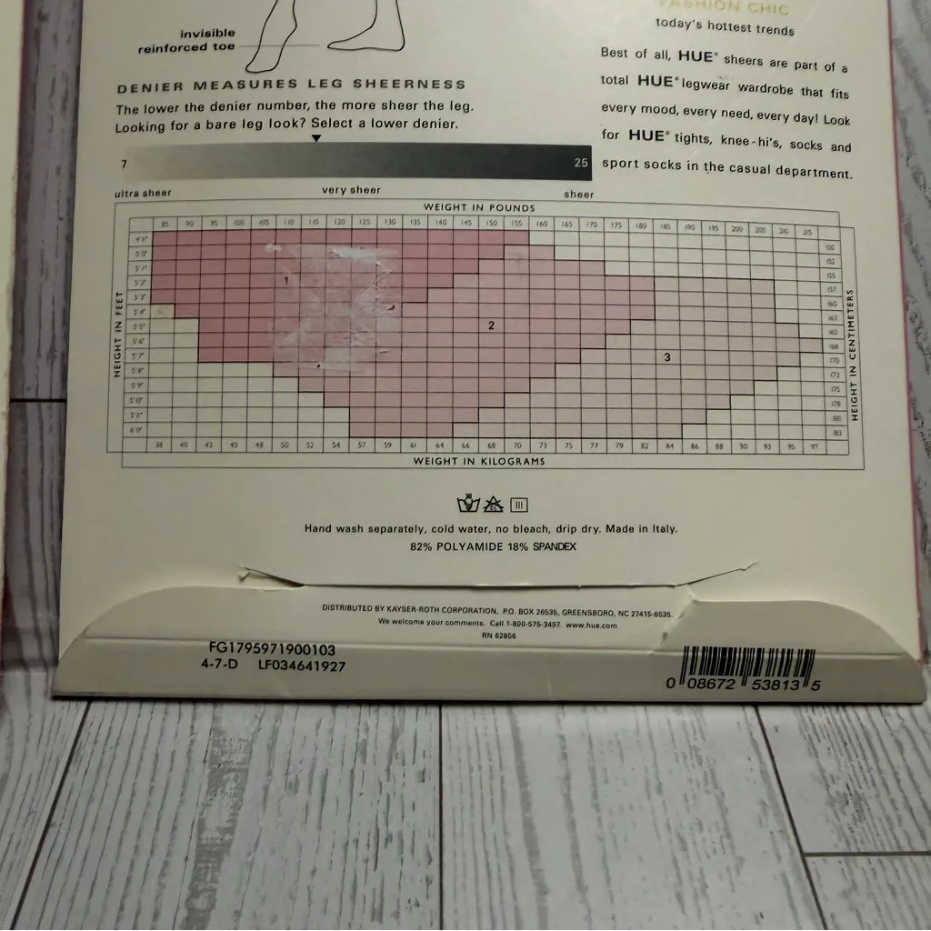 Hue French Lace Thigh High Stockings Black & Beige Shee 15 Denier 5971 PLUS Sz 3 - Image 6