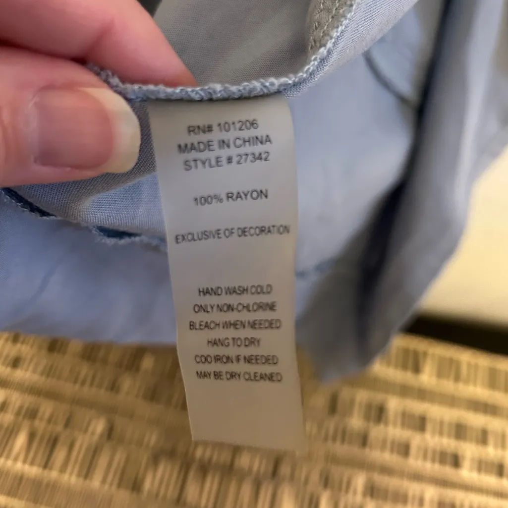 Soft Surroundings Blue Lightweight Zip Jacket‎ Size Medium - Image 6