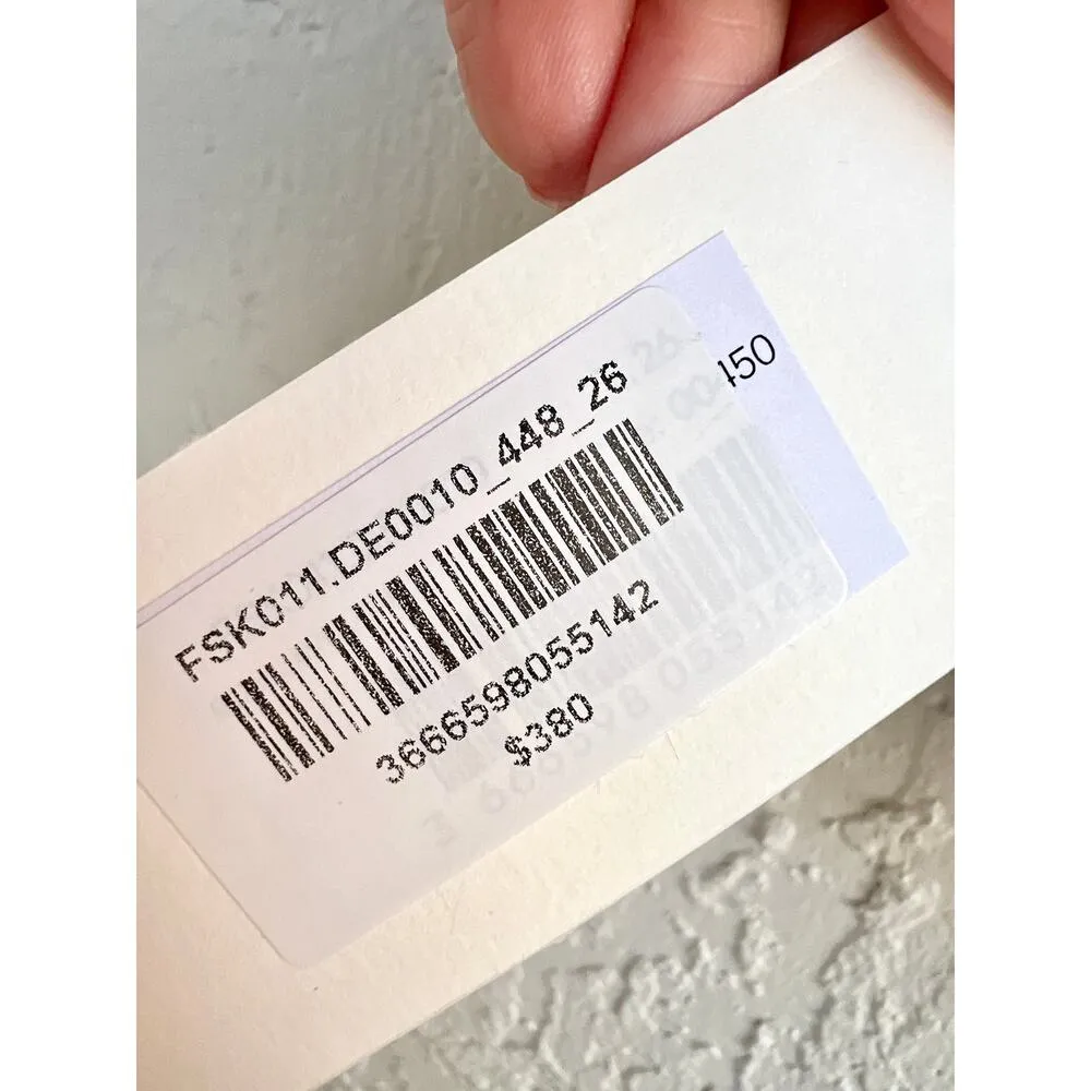 $380 NWT AMI Paris Gingham High Waisted Jacquard Denim Mini Skirt Blue 26 / 2 - Image 9