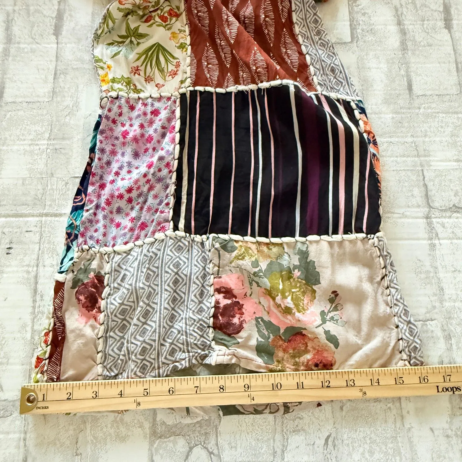 Kantha Patchwork Flare Vibrant Boho Wide Leg Hippie Drawstring Pants Size undefined - Image 9