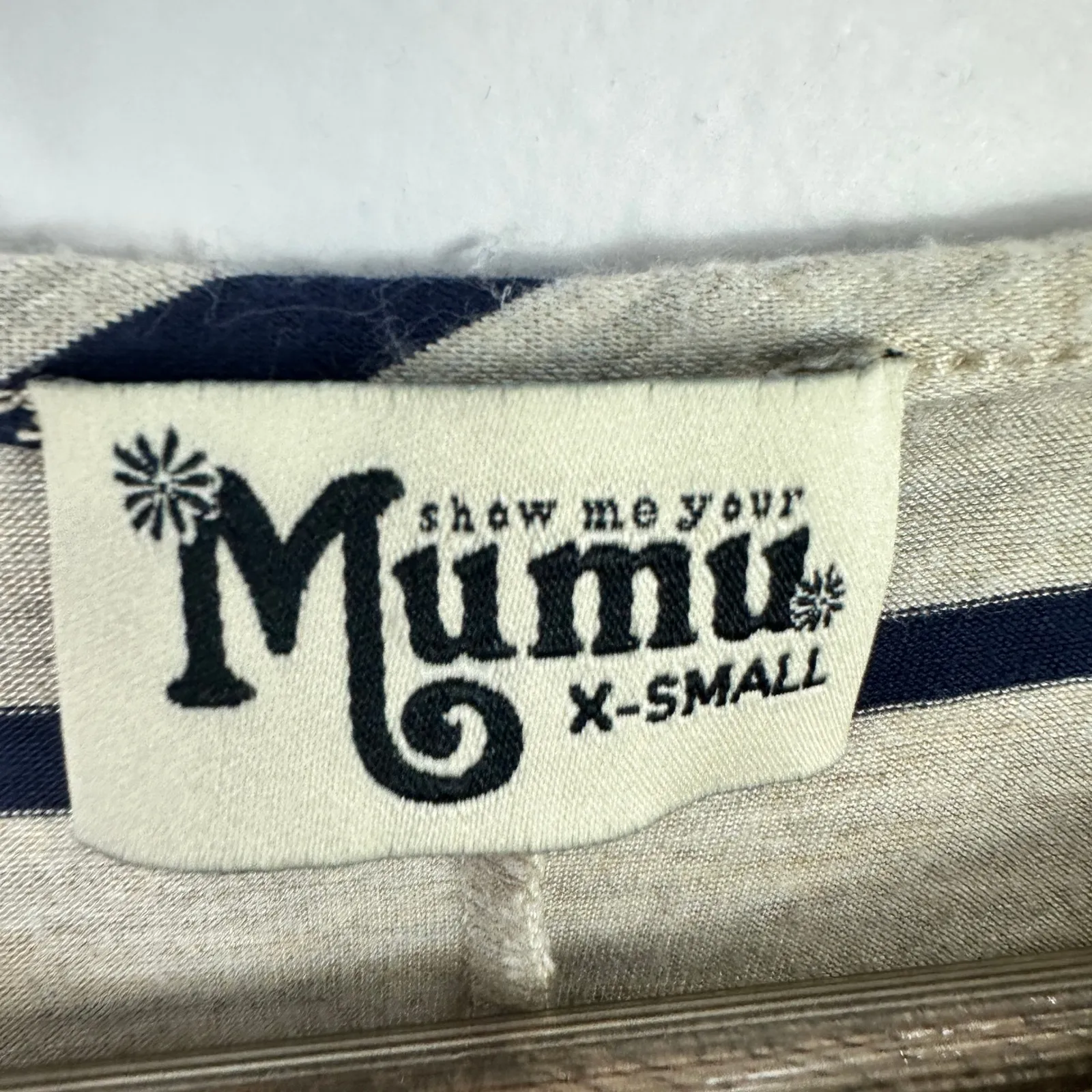 Show Me Your Mumu Tunic Top Womens XS Blue Striped Nautical Elevated Basic - Image 2