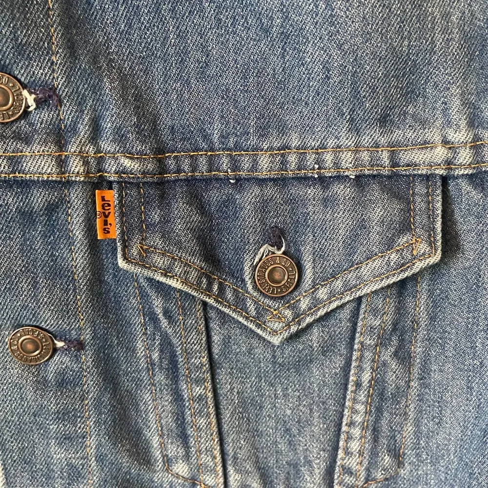 Levis Orange Tab Vintage 70s-80s Trucker Denim Jacket Size Medium - Image 3