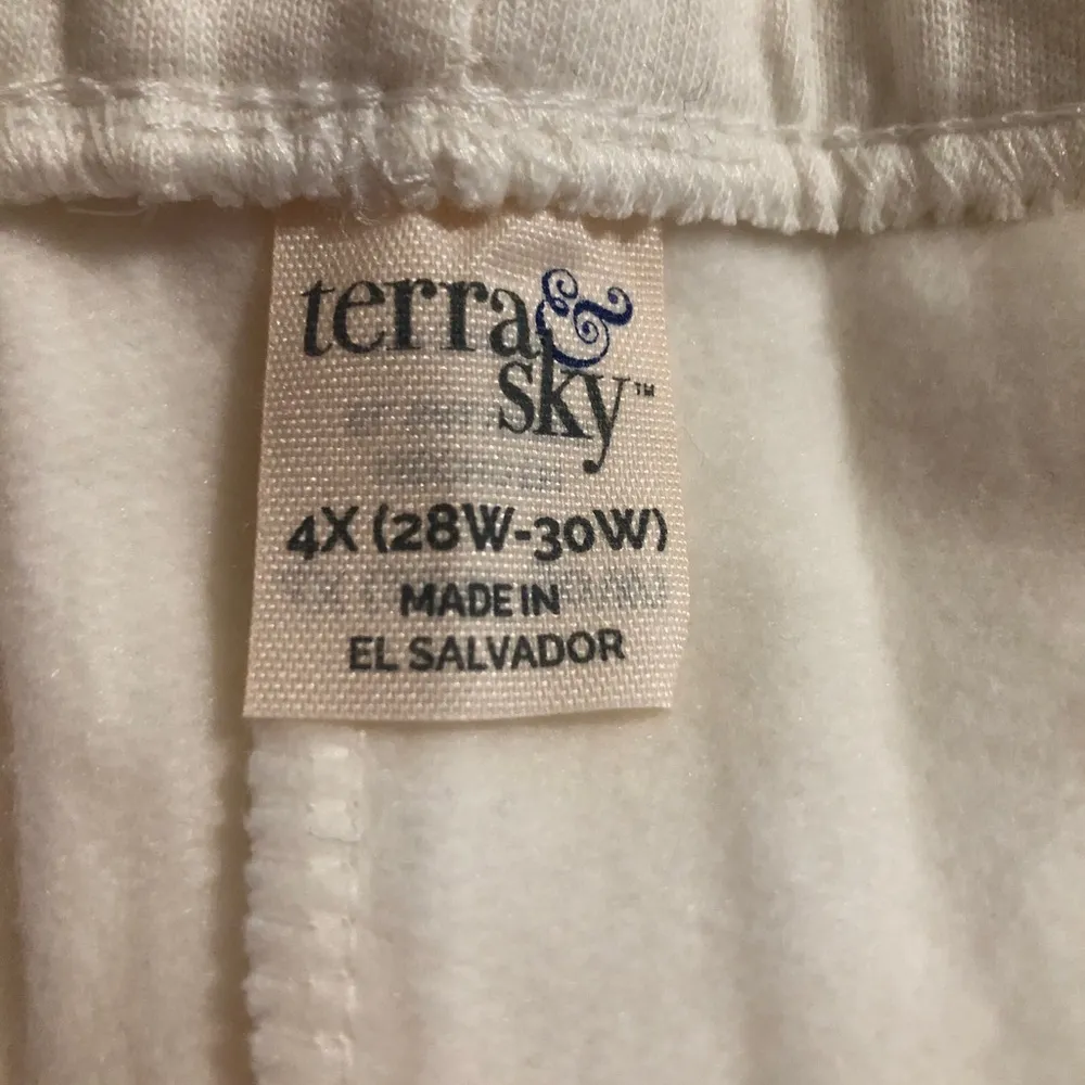TERRA & SKY Womens Sweat Pants Size 4X 28W-30W Off White Side Pockets New - Image 7