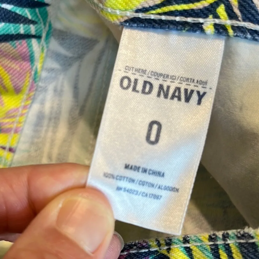 Old Navy The Diva Colorful Denim Shorts Tropical Jean Cutoffs Womens 0 - Image 9