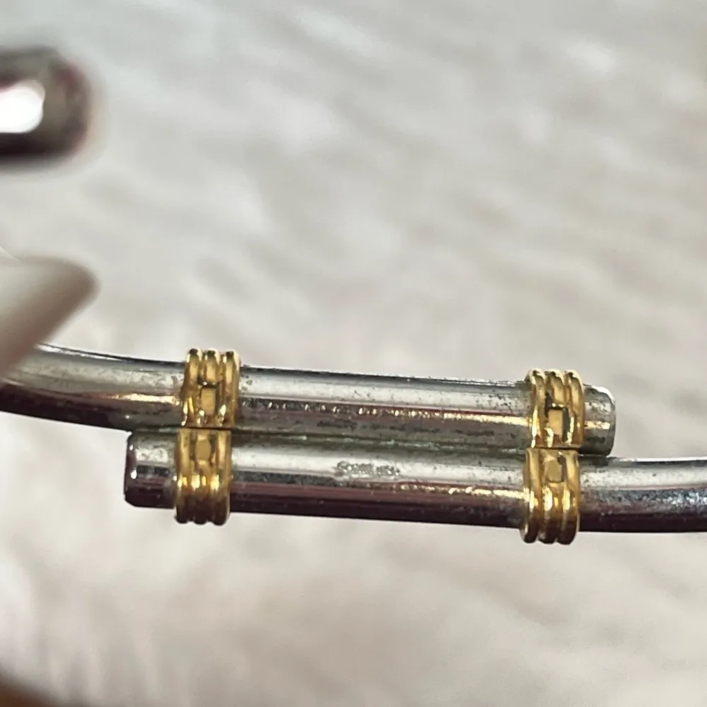 Vintage Speidel Bracelet Mixed Metal Cuff Bangle Silver - Image 5