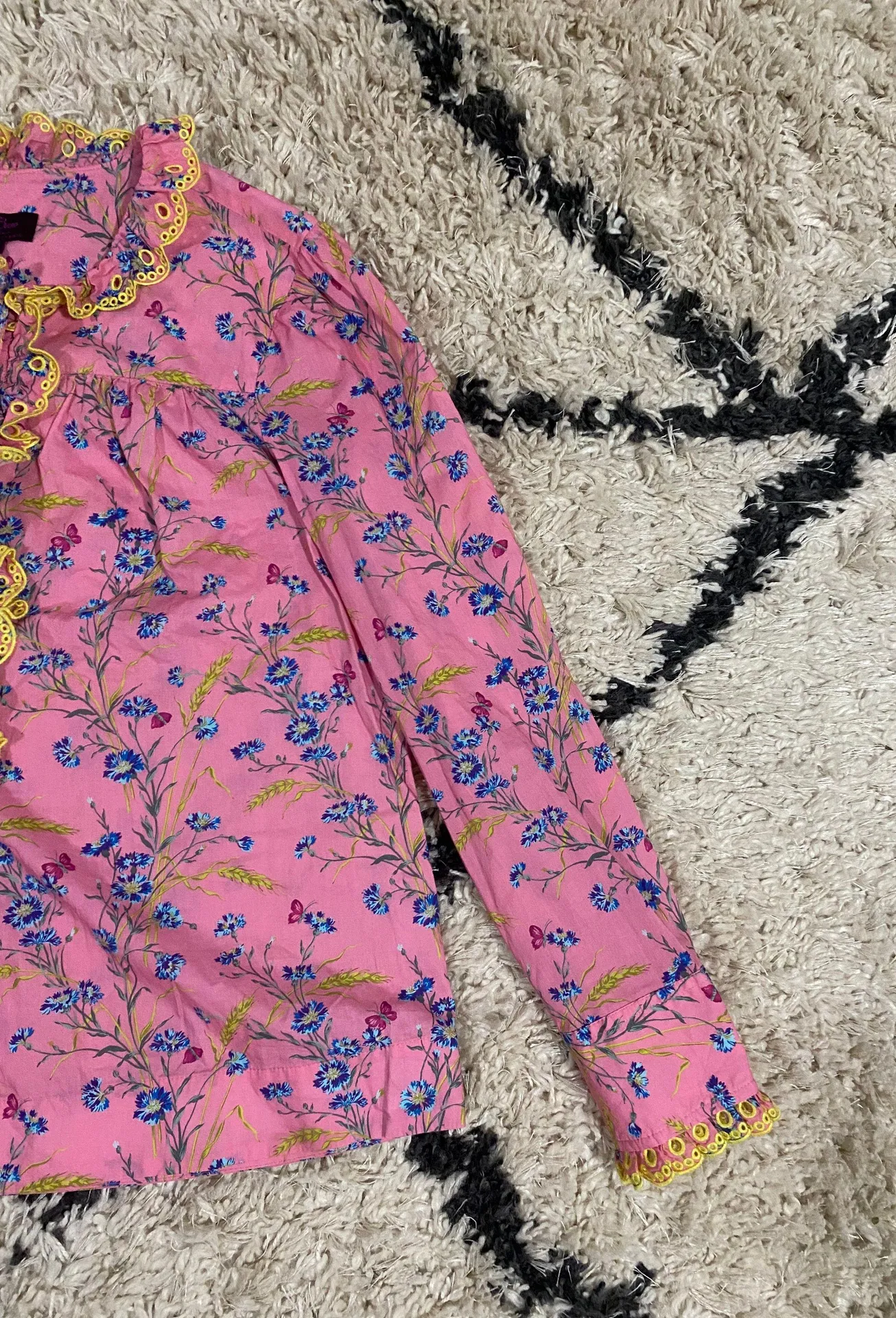 Liberty Wheat Bouquet Floral Print Poplin Ruffle Blouse - Image 5