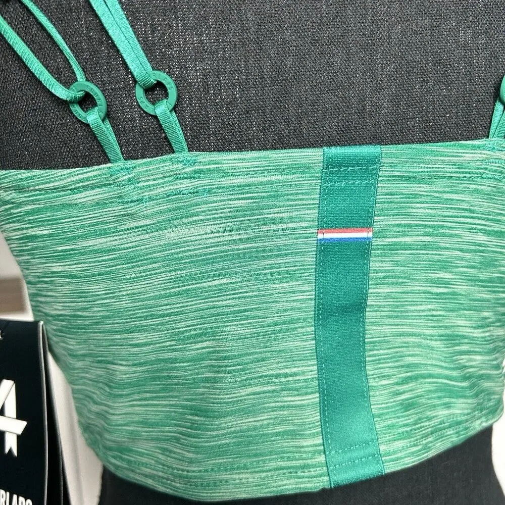 FourLaps‎ Poise Longline Sports Bra Womens Medium Emerald Space Dye NWT $54. Green - Image 5