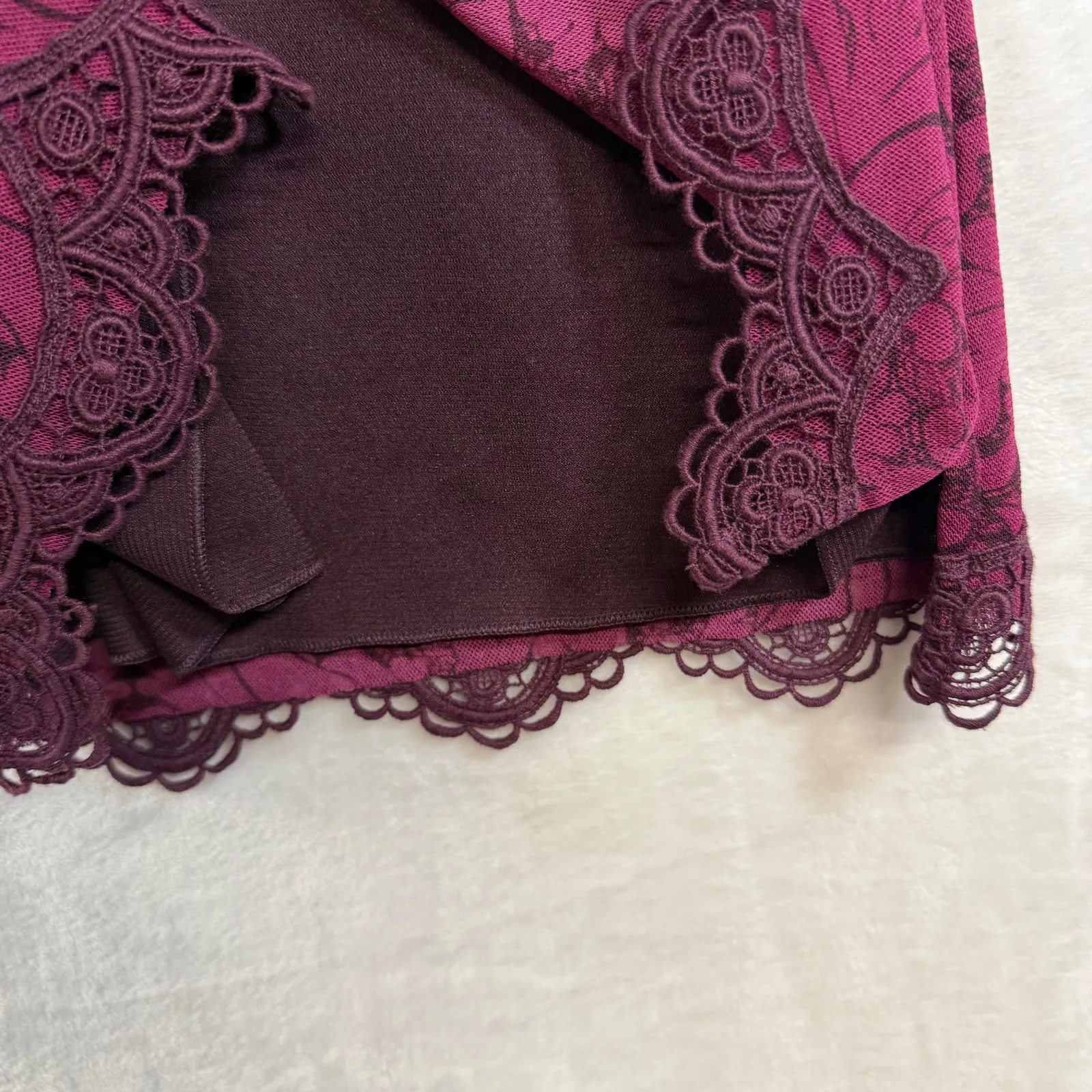 NWT Apt9 M Purple Lace Mesh Top Beaded Romantic Whimsy Goth Y2K Retro Fest Fairy - Image 5