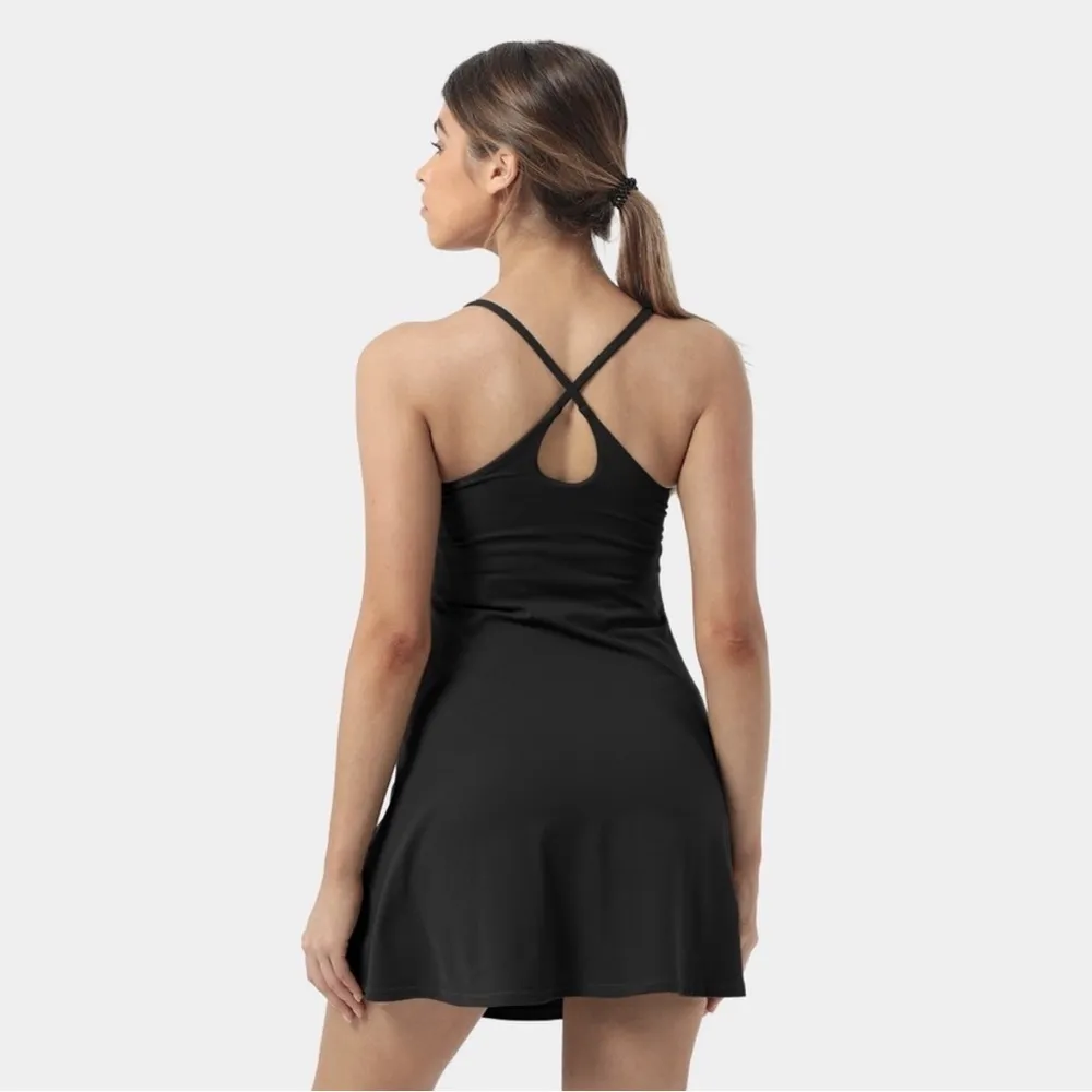 Halara Softlyzero Plush Backless Active Dress Midnight Adventure Black Medium - Image 4