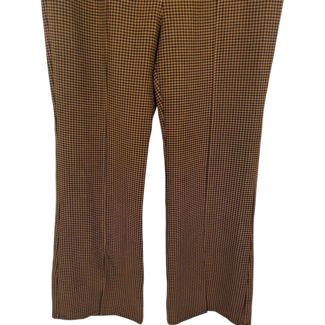 NWT Current Air Women's Houndstooth Split Hem Trouser Pants Brown Black Sz Large - Image 6