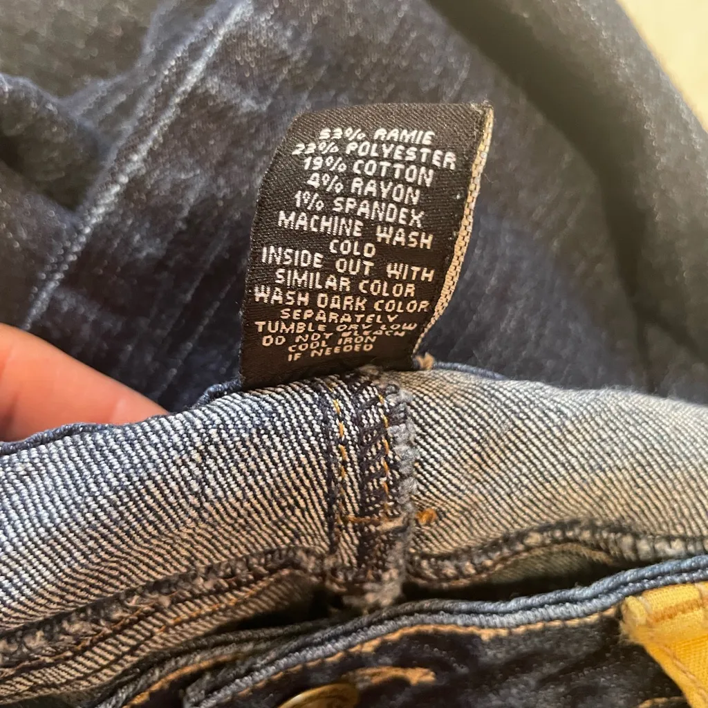 Y2K South Pole Dark Blue Flare Jeans, size 11. - Image 8