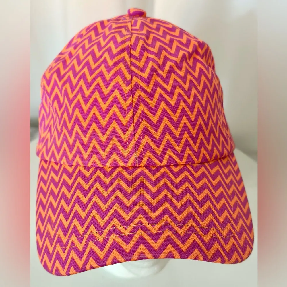 Source Unknown Pink and Orange Chevron Cap (899) - Image 6