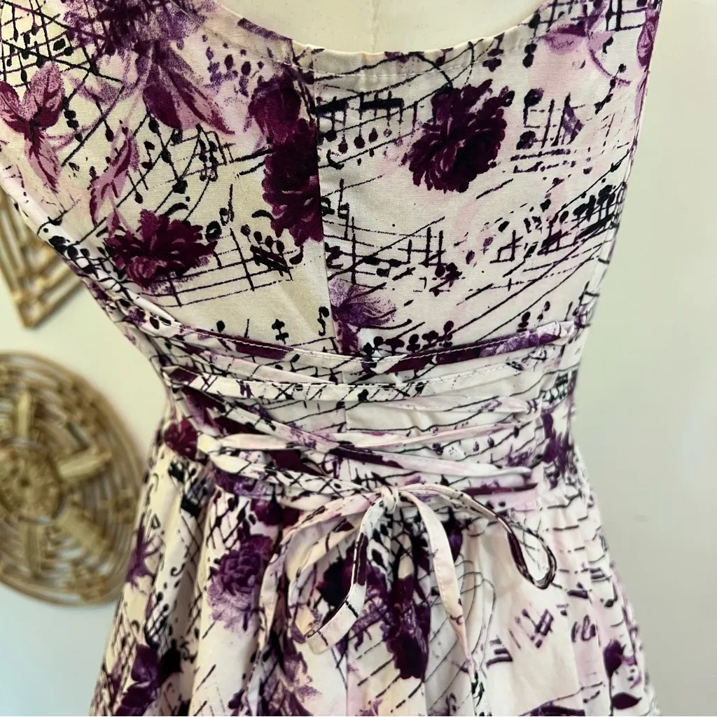 Hot Topic Rose Music Notes Dress Gothic Corset Ruffle Hem Grunge Y2K Fairycore S - Image 9