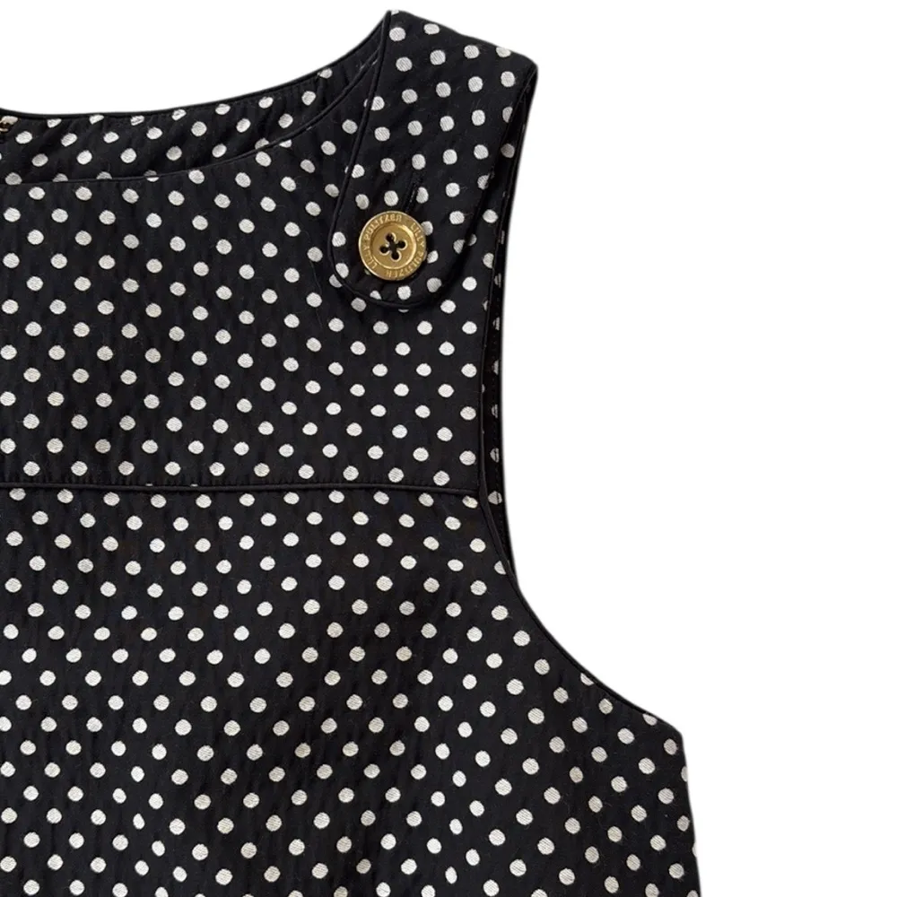 Like New Classic Lilly Pulitzer Black White Polka Dot Scallop Hem Dress Size 4 - Image 9