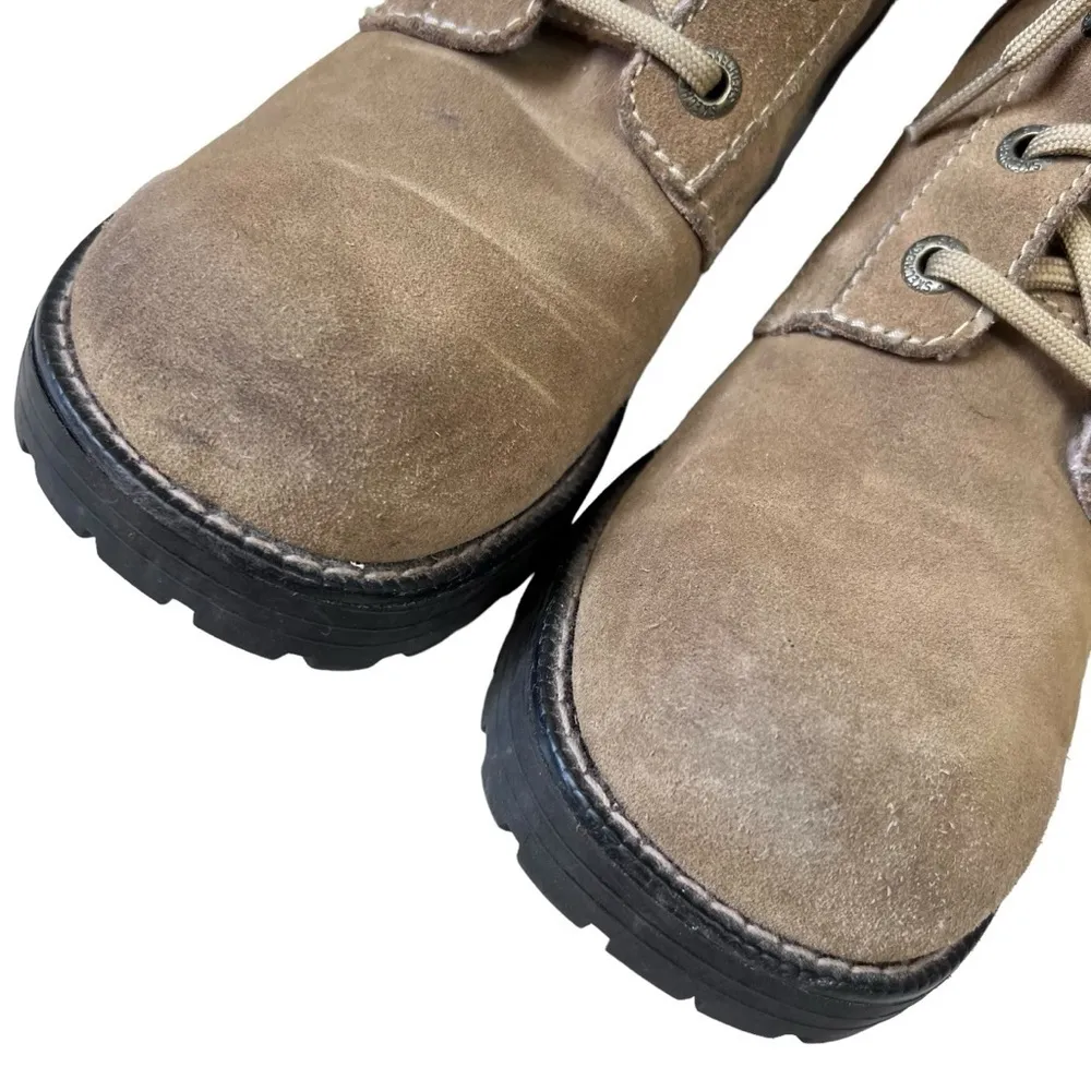 Y2K Skechers Mesa Stone Sherpa Chunky Round Toe Block Heel Ankle Boots - Image 3