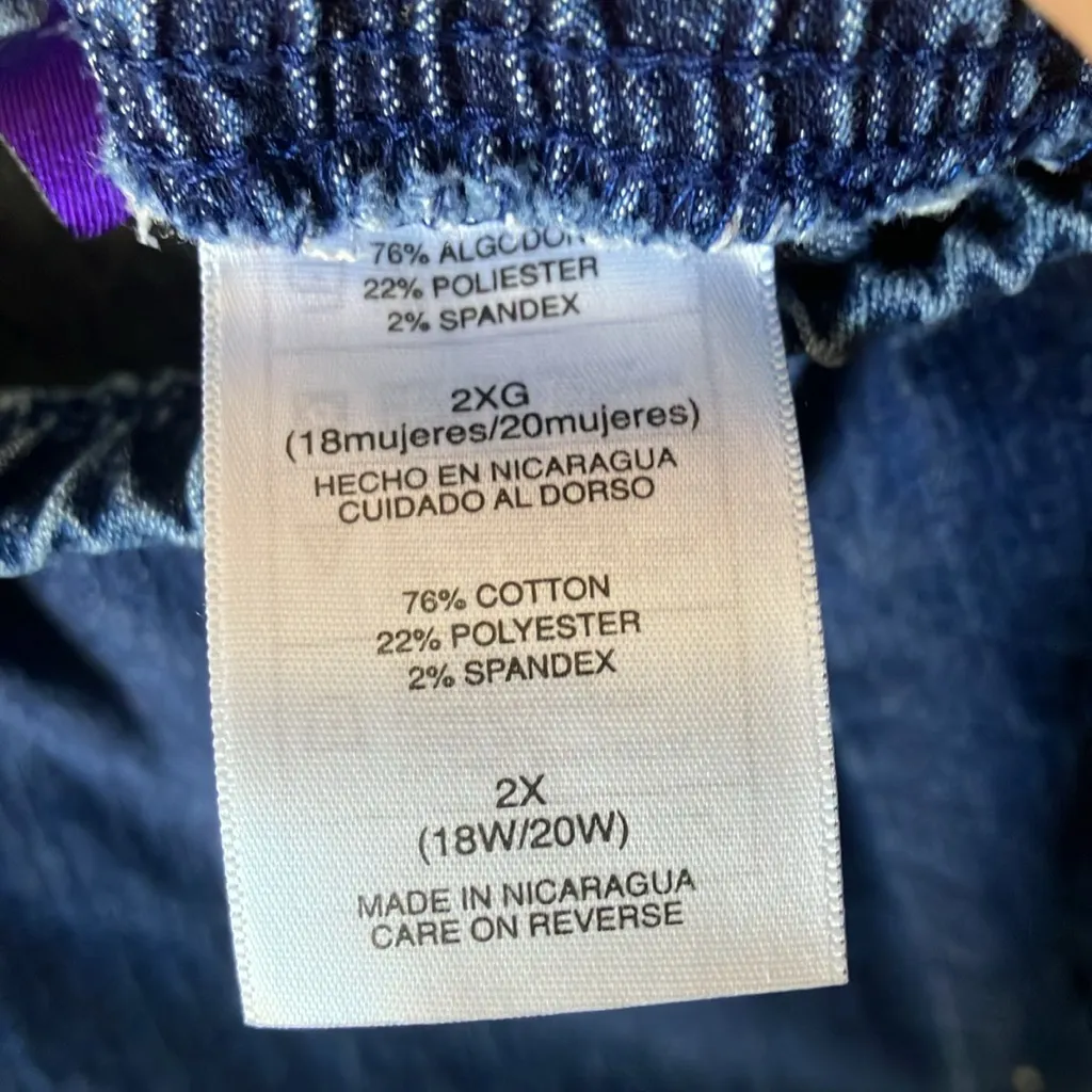 Just My Size  Blue Denim capris with Button Detail 2x - Image 3