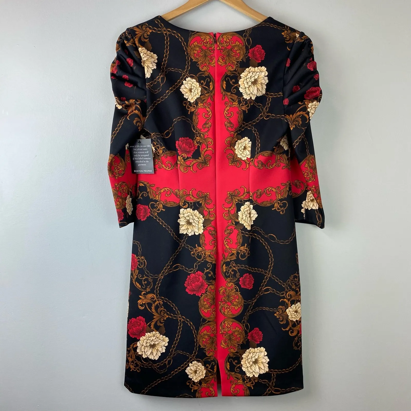 Alexia Admor Elizabeth Floral Sheath Dress Size 4 Puff Long Sleeve - Image 11