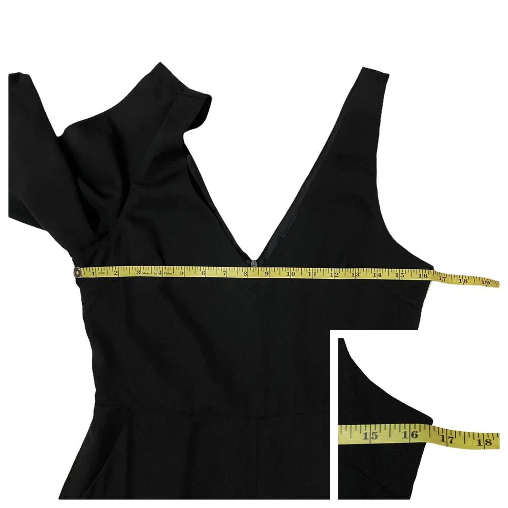 Lulus NWT  Asymmetrical Tie Sleeve Jumpsuit - Black - Small - Image 3