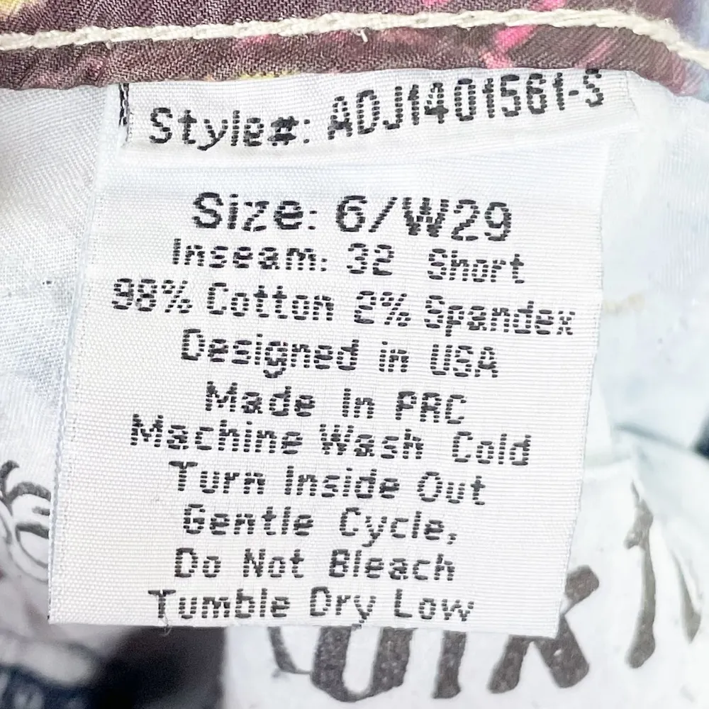 Adiktd Dark Wash Denim Boot Cut Jeans Low Rise Crystal Embellished Size 6 Short - Image 10