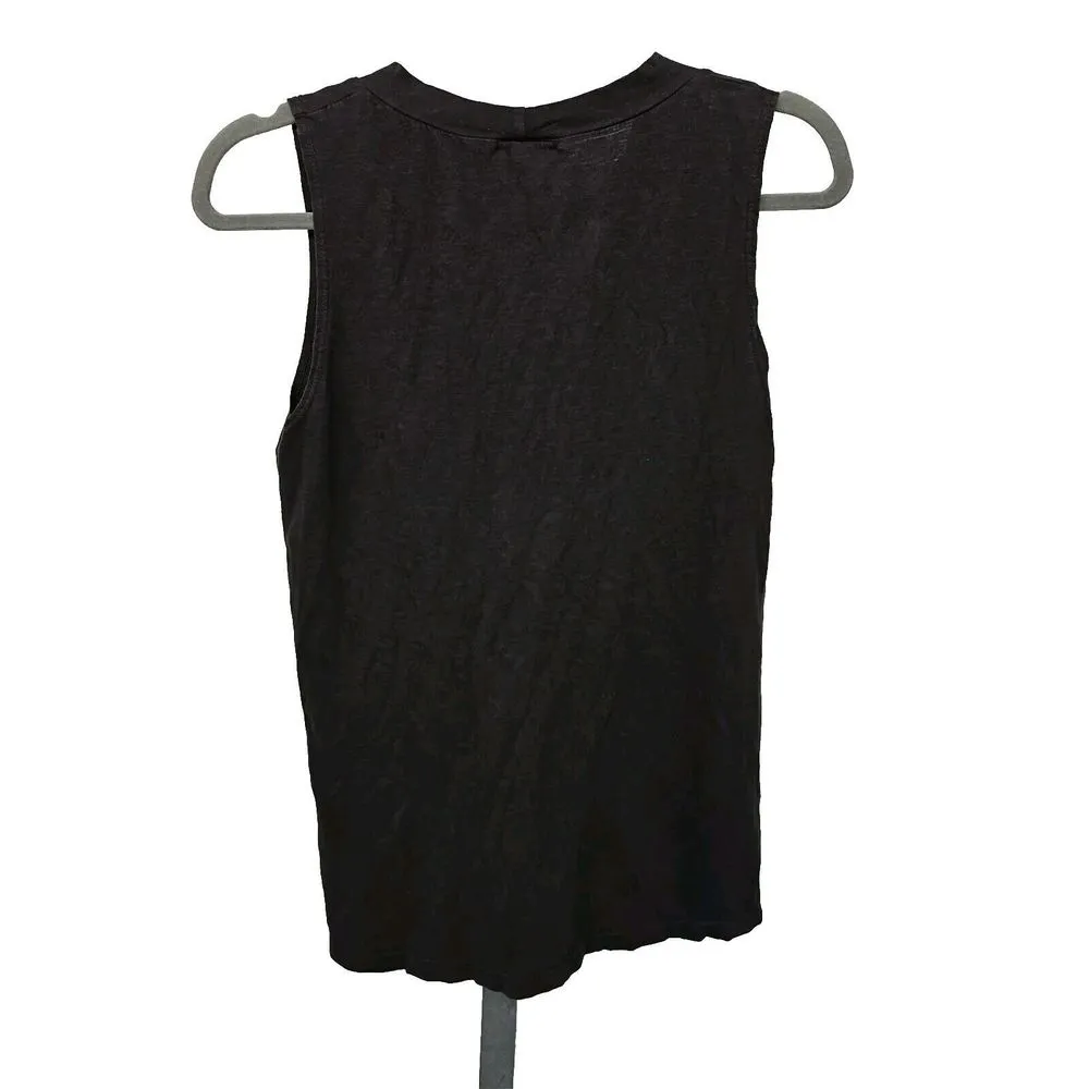 LNA Revolve Twist Neck Cut Out Tank Top Womens Size XS Jersey Washed Black - Image 2