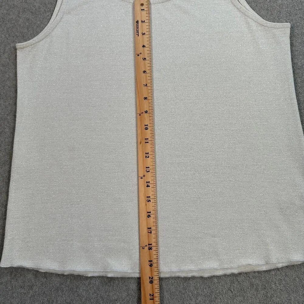Soft Surroundings Silver Metallic Tank Top Women's X-Large Scoop Neck - Image 4