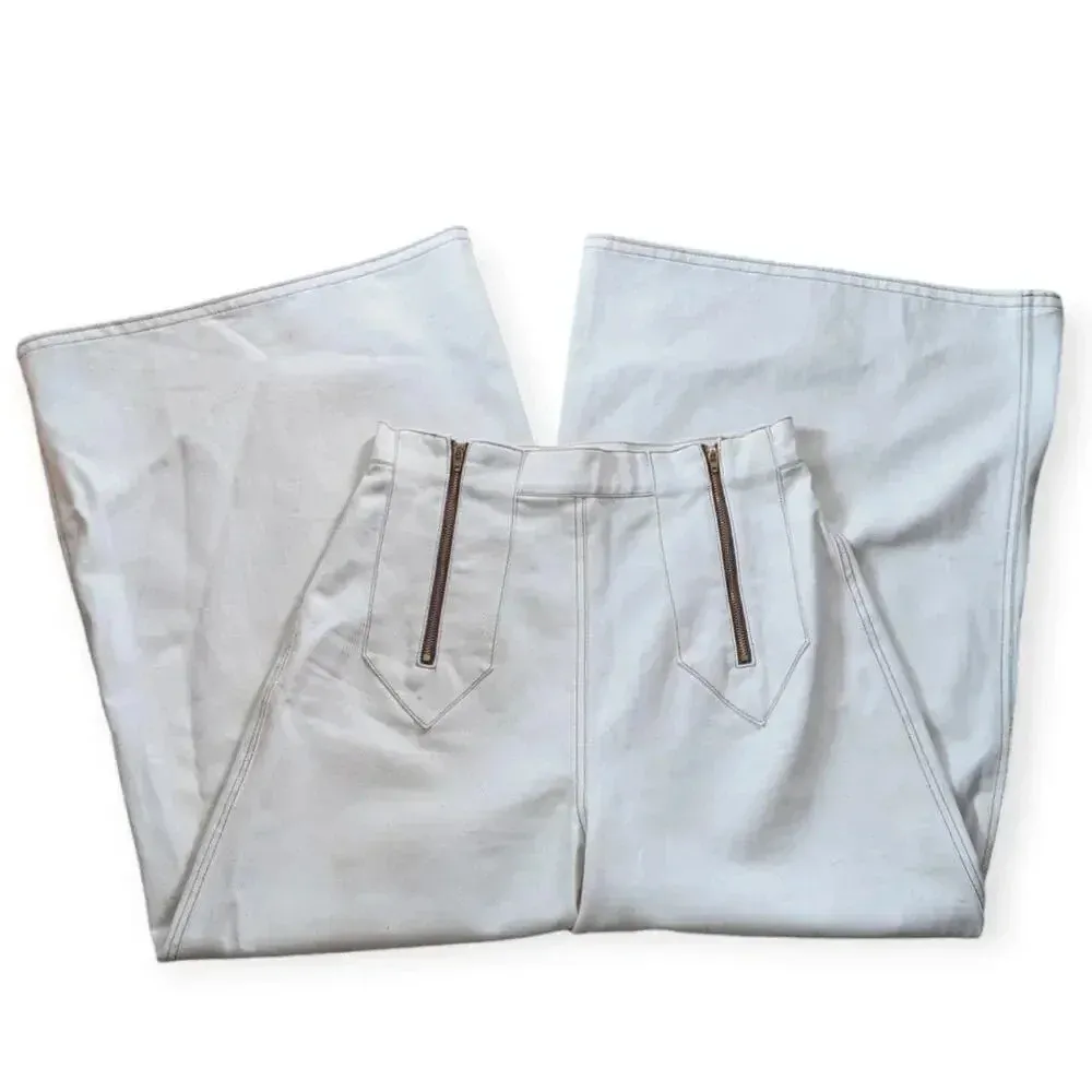 Salvage Cloth Double Zipper High Rise Wide Leg Jeans NYC Sustainable Streetwear Size M - Image 9