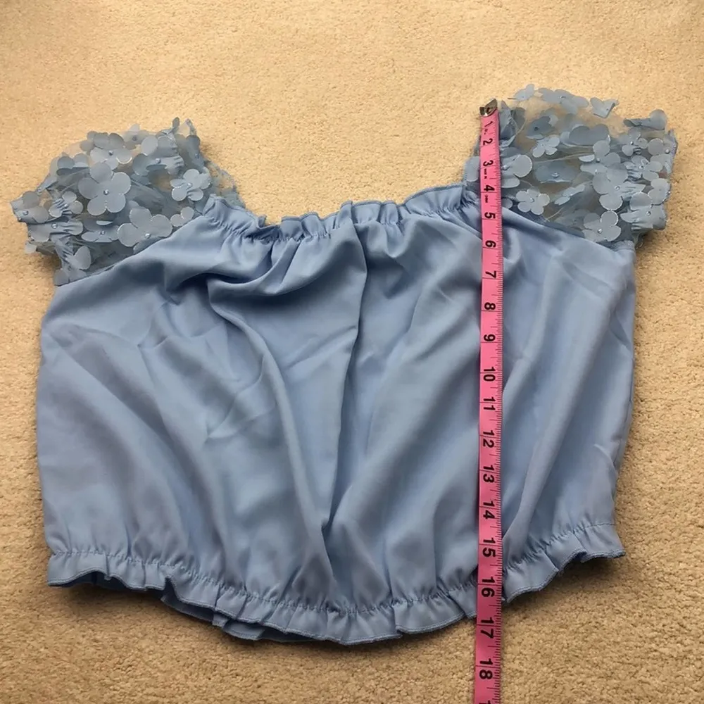 Baby Blue Flower crop top - Image 3
