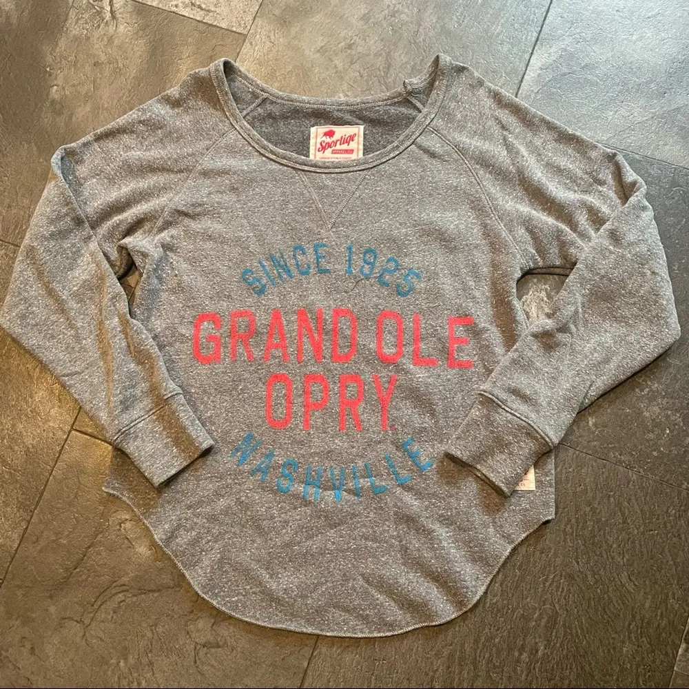 Sportiqe Grey Grand Ole Opry Nashville Long Sleeve Sweatshirt Small Gray - Image 4