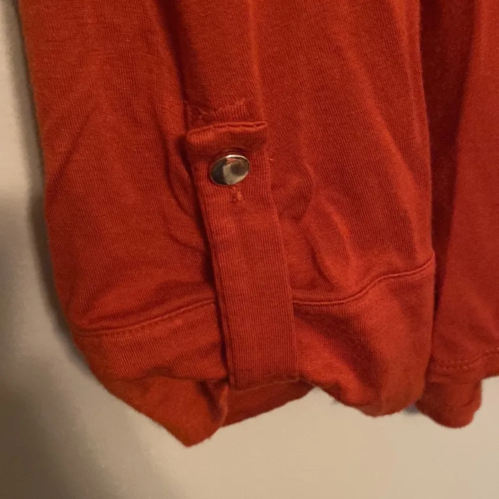Burnt Orange Loose Blouse Cuffed Long Sleeves with Buttons | Kim Roger - Image 4
