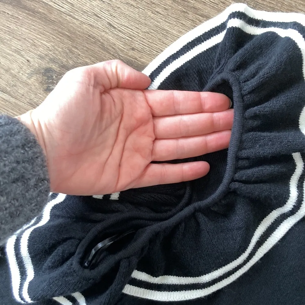 INC International Concepts| Black Cold Shoulder Sweater Dress w/Ruffle sz Large - Image 5