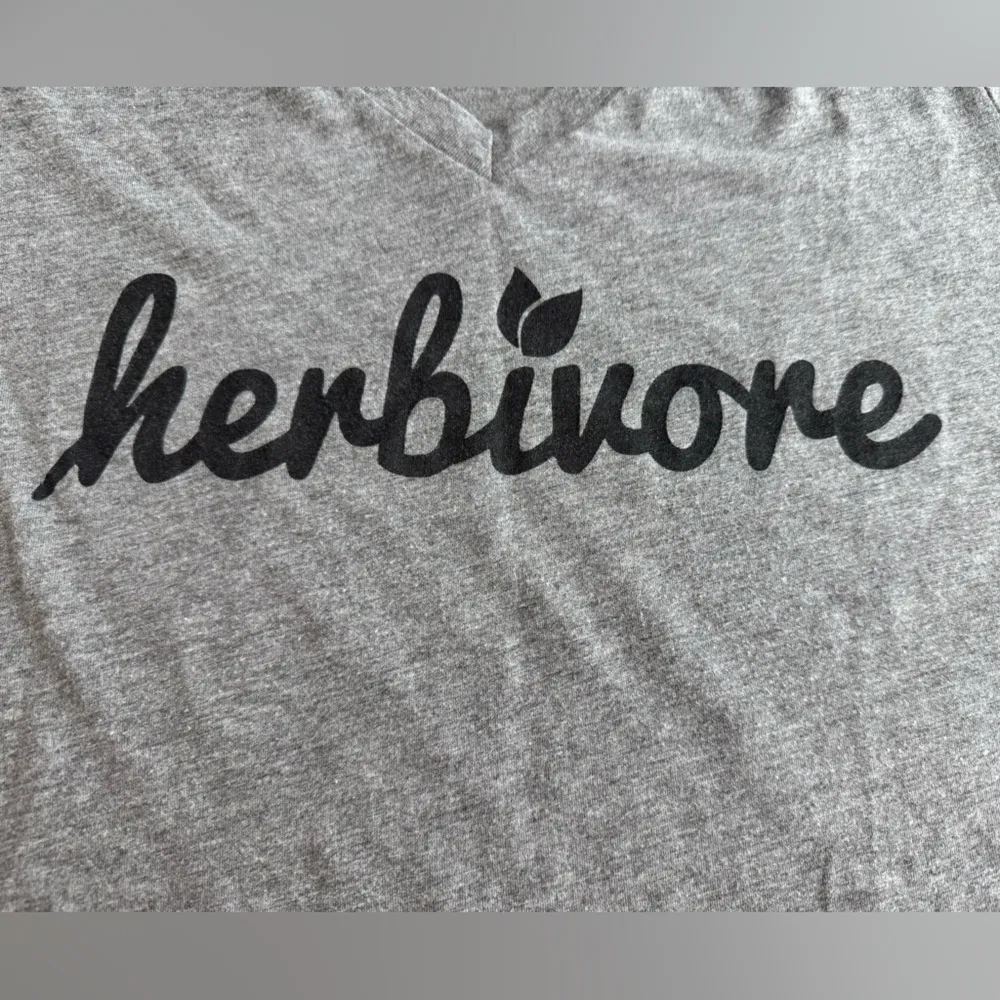 Herbivore Vegan/Vegetarian Tshirt Gray - Image 2