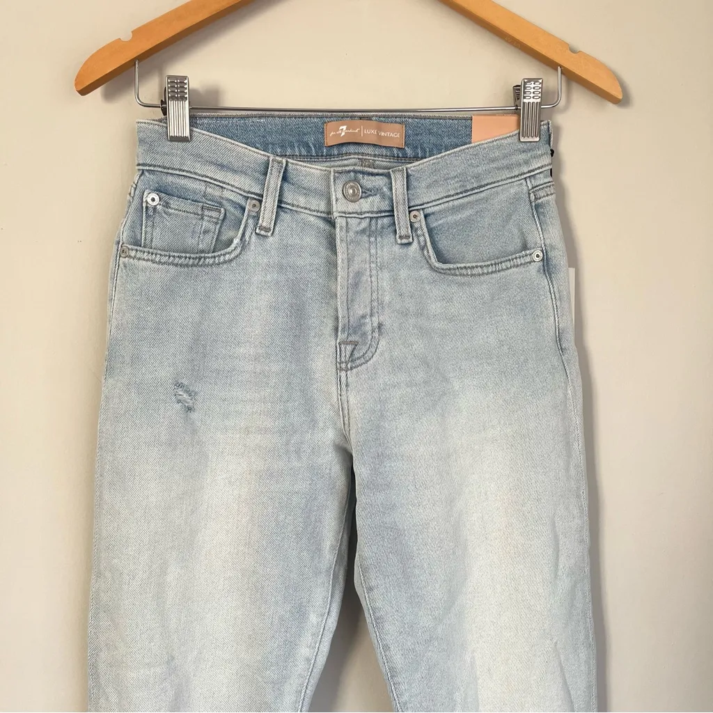 7 For All Mankind Josefina Slim Boyfriend Jeans Size 24 NWT - Image 4