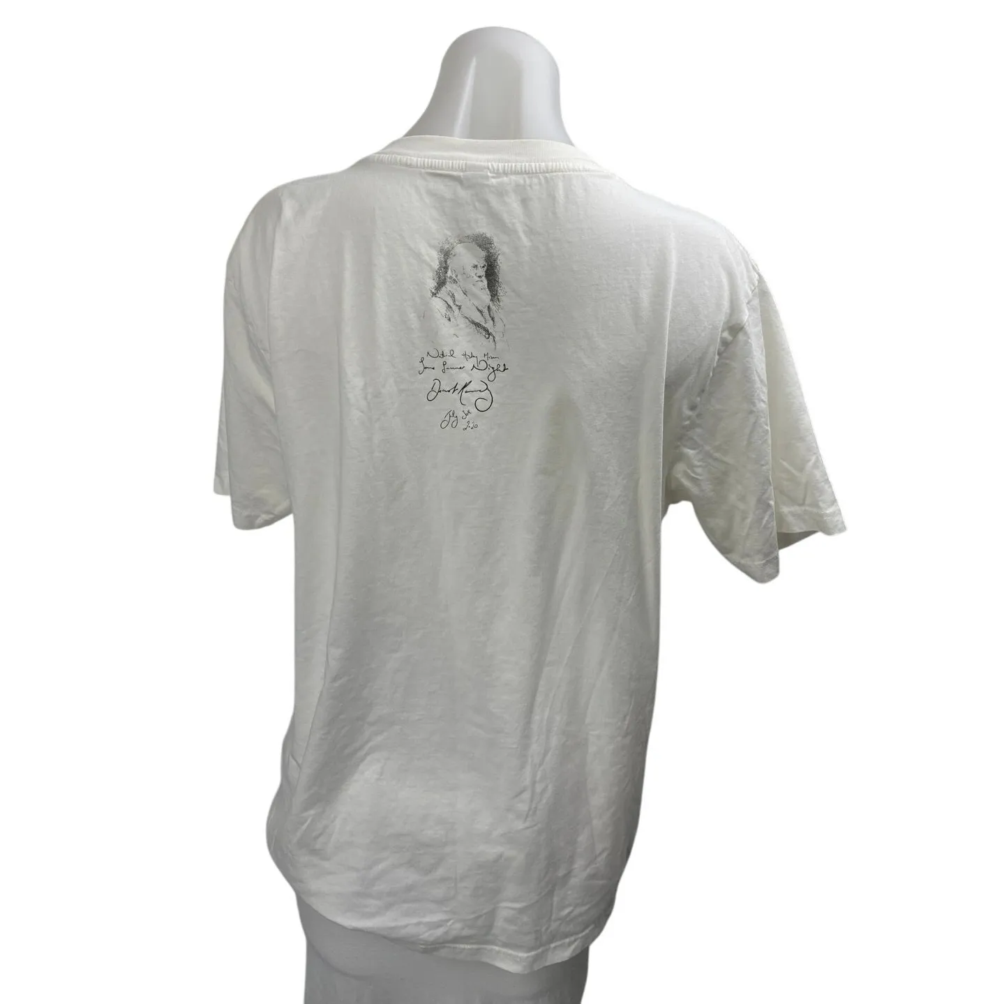 Earth Positive White Cotton Crewneck Short Sleeve Graphic Tee T - Image 2