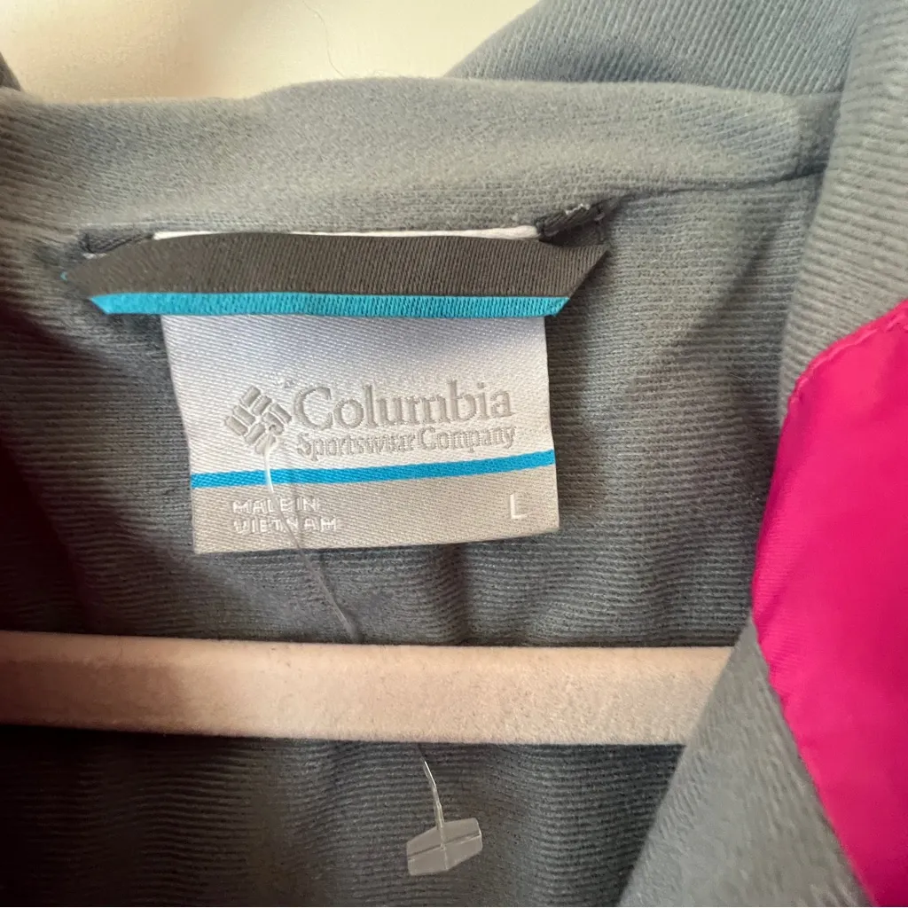 Columbia Pink Windbreaker Jacket size large - Image 3