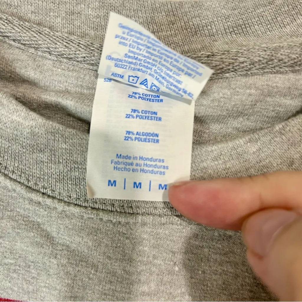 Toothpaste Women’s Sweatshirt Grey Red Blue Size Medium EUC Casual Costume Gray - Image 4